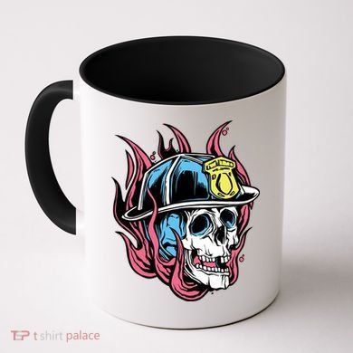 Fireman Skull Flame Coffee Mug