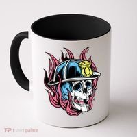 Fireman Skull Flame Coffee Mug thumb 0