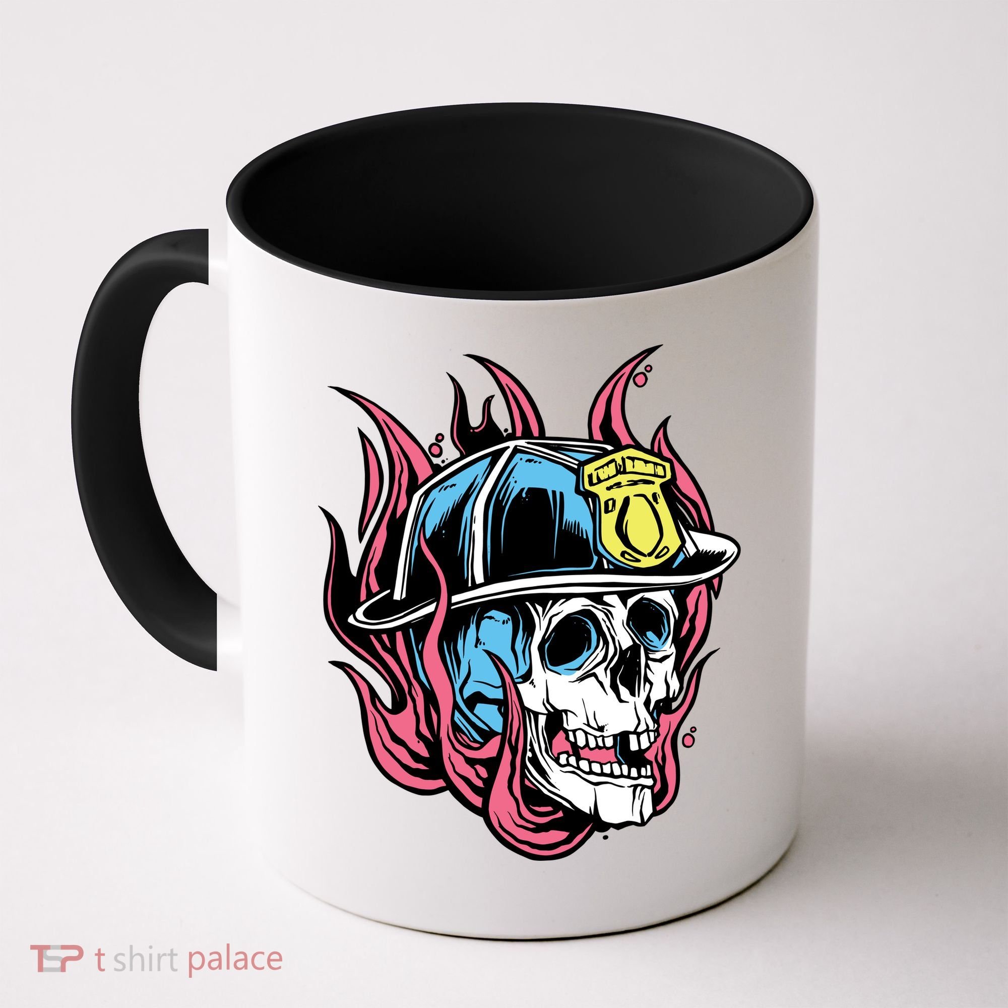 Fireman Skull Flame Coffee Mug