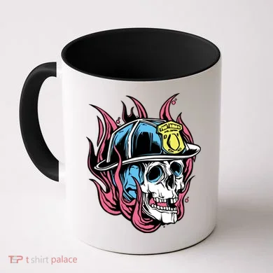 Fireman Skull Flame Coffee Mug