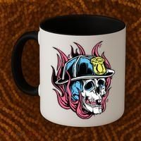 Fireman Skull Flame Coffee Mug thumb 2
