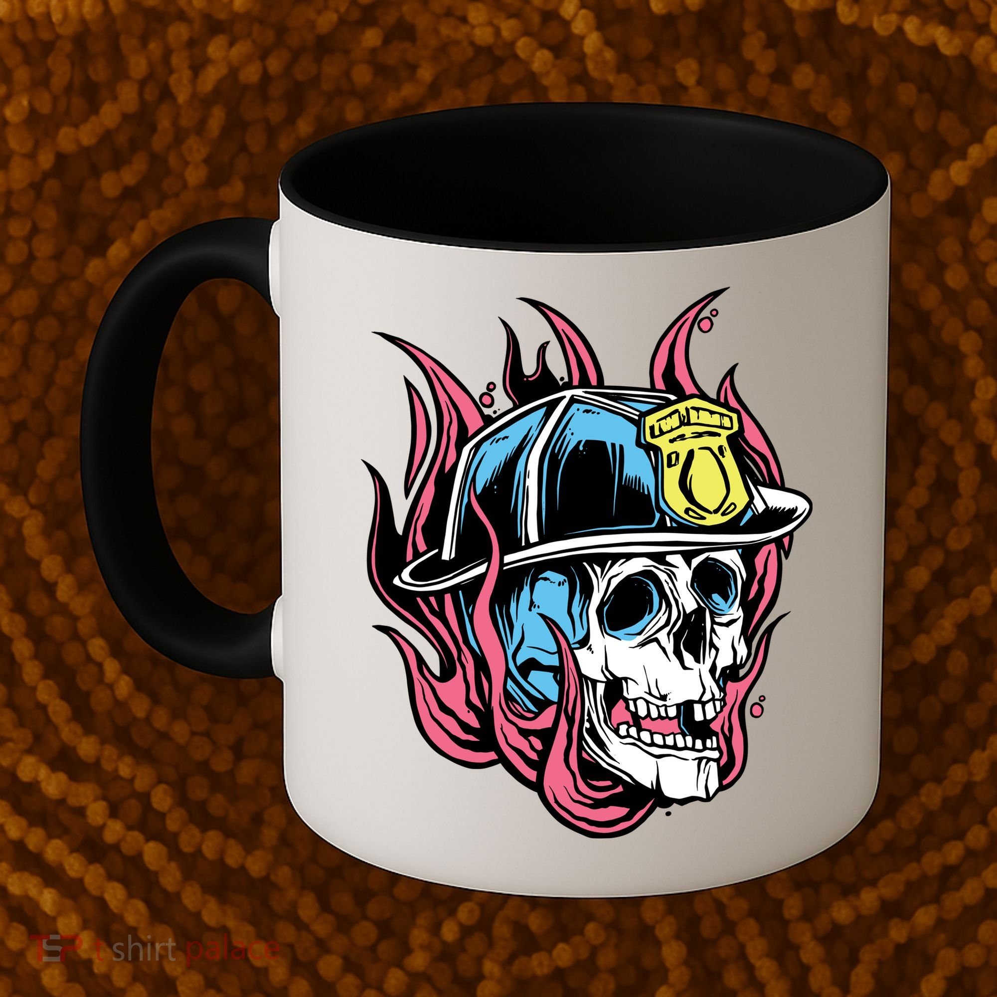 Fireman Skull Flame Coffee Mug
