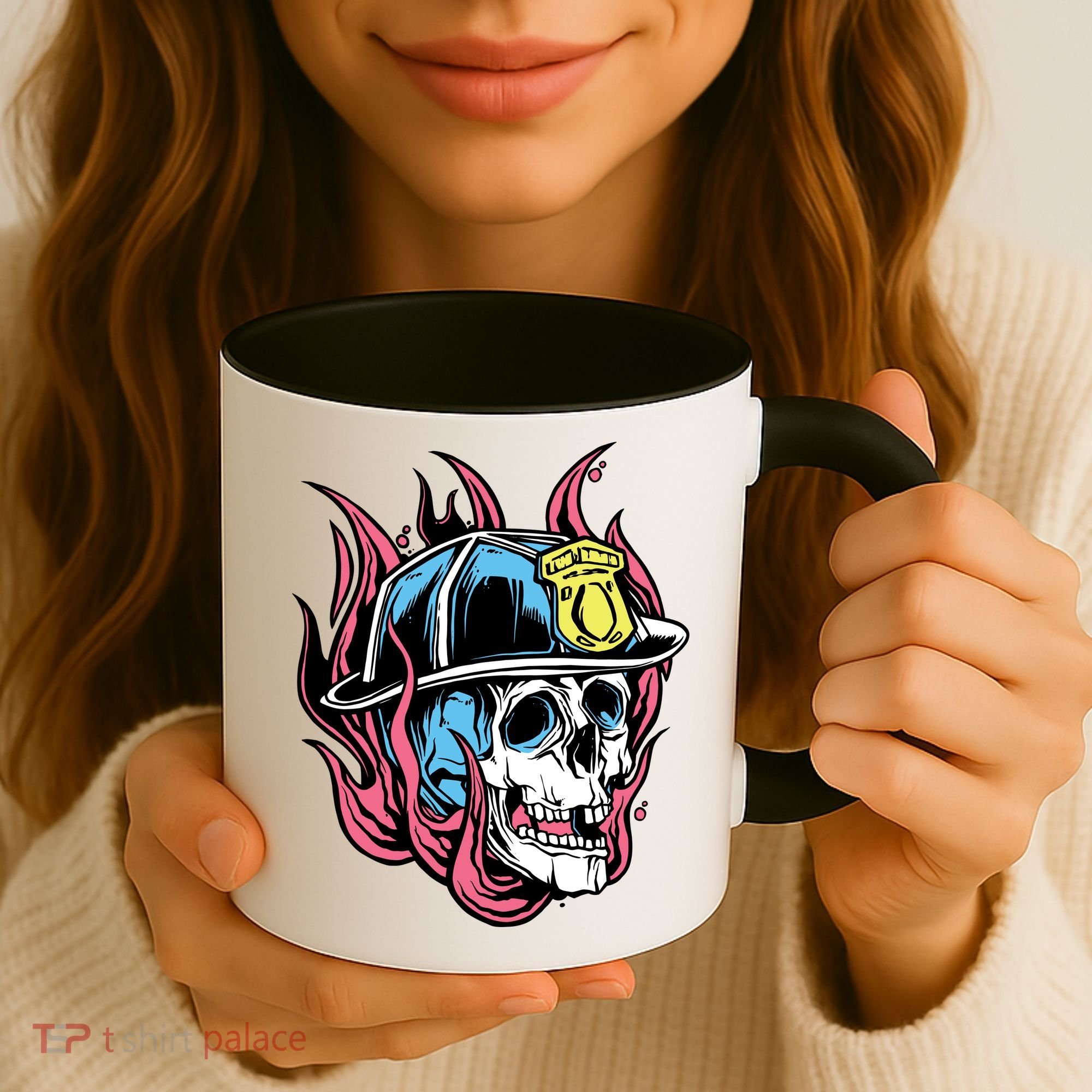 Fireman Skull Flame Coffee Mug