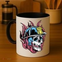 Fireman Skull Flame Coffee Mug thumb 4