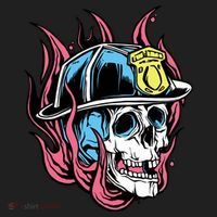 Fireman Skull Flame Beanie thumb 2
