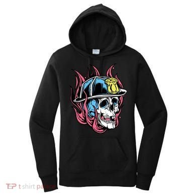 Fireman Skull Flame Women's Hoodie