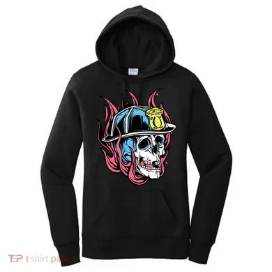 Fireman Skull Flame Women's Hoodie