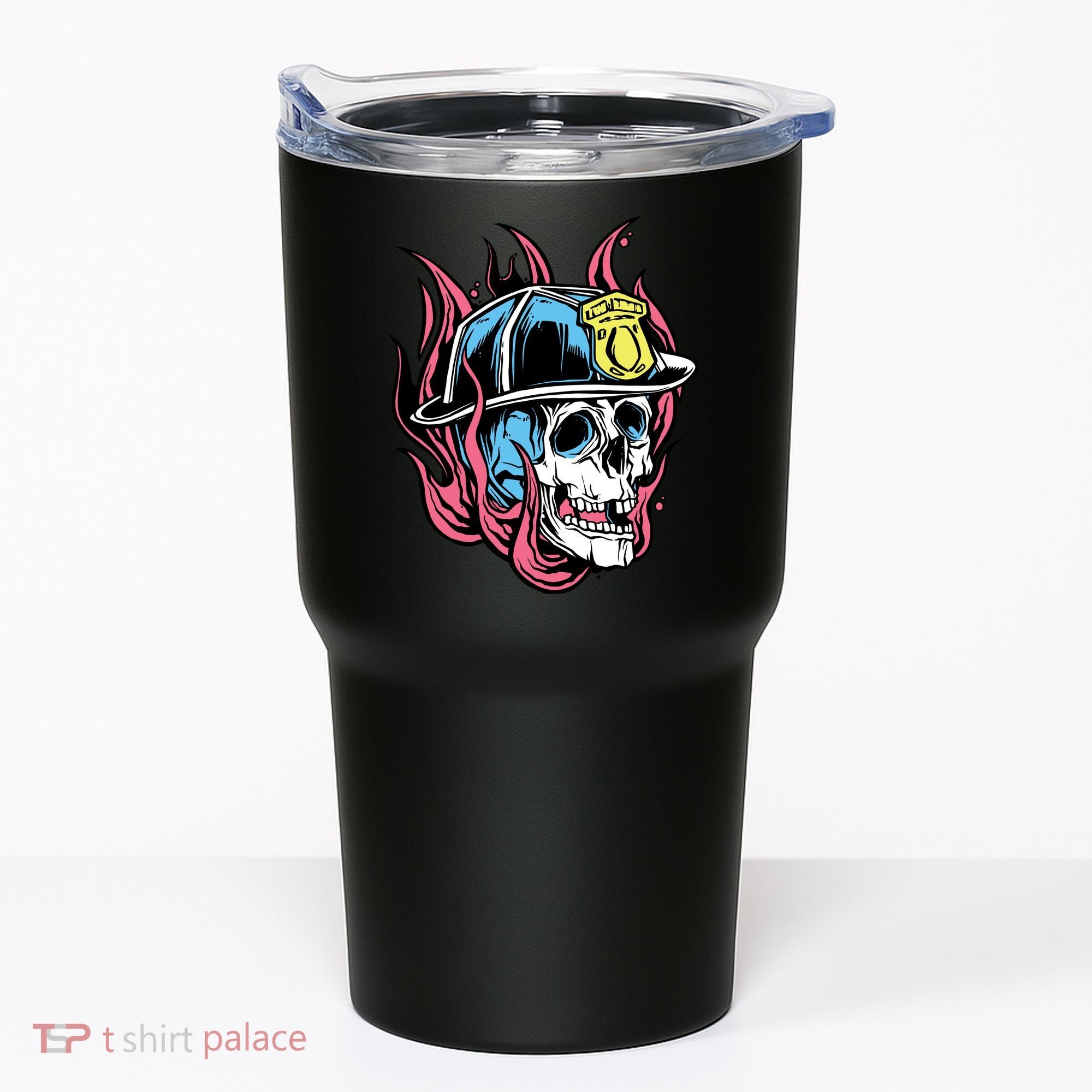 Fireman Skull Flame Tumbler