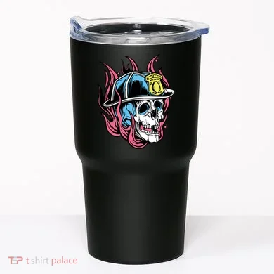 Fireman Skull Flame Tumbler