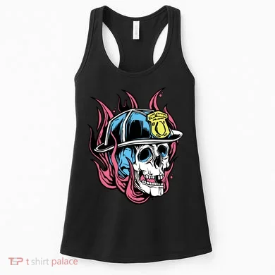 Fireman Skull Flame Women's Tank Top