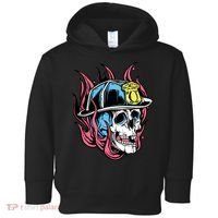 Fireman Skull Flame Toddler Hoodie thumb 0