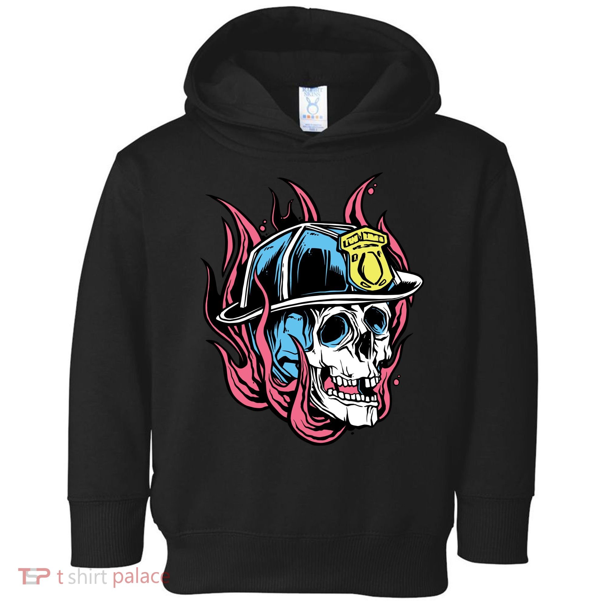 Fireman Skull Flame Toddler Hoodie