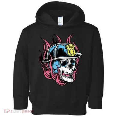 Fireman Skull Flame Toddler Hoodie