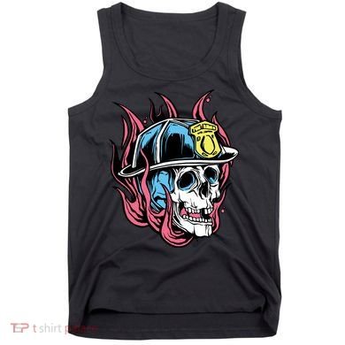 Fireman Skull Flame Tank Top