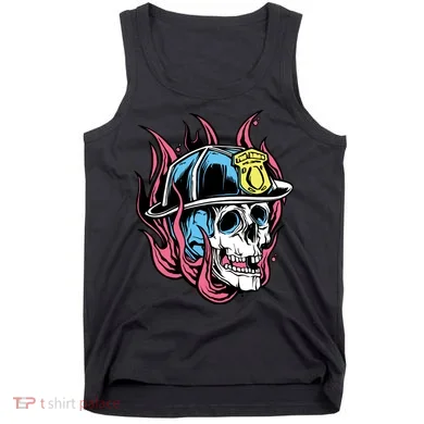 Fireman Skull Flame Tank Top