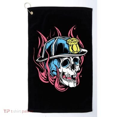 Fireman Skull Flame Golf Towel