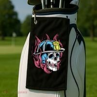 Fireman Skull Flame Golf Towel thumb 2