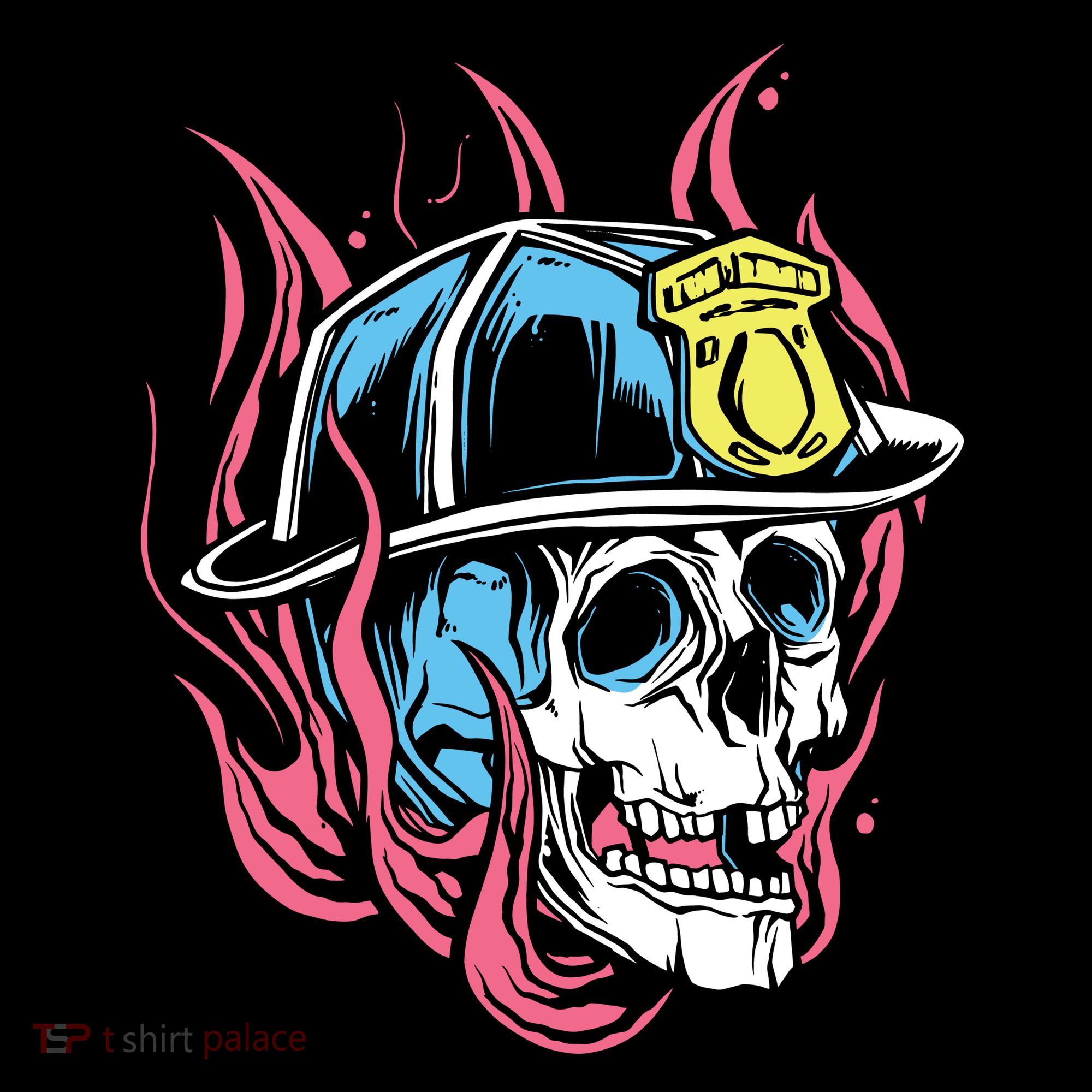 Fireman Skull Flame Women's Long Sleeve Shirt