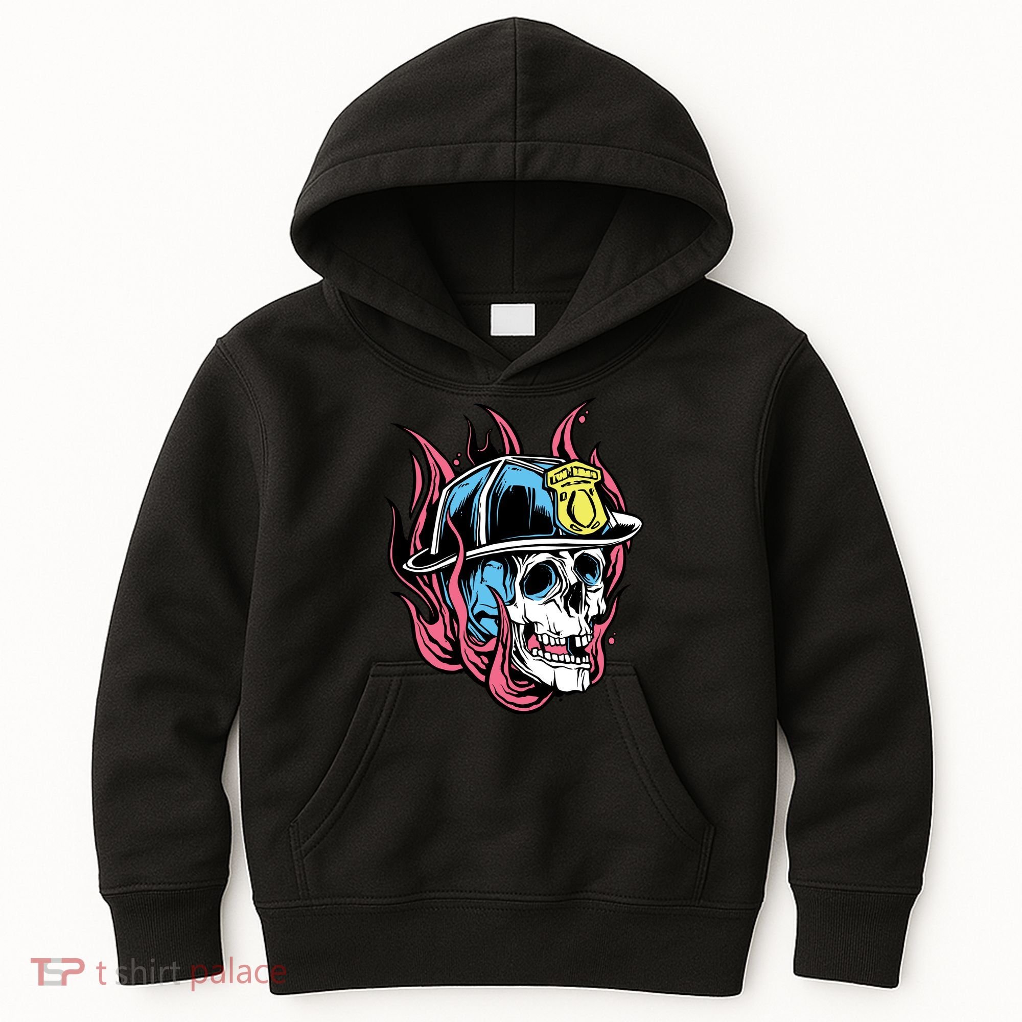 Fireman Skull Flame Kids Hoodie