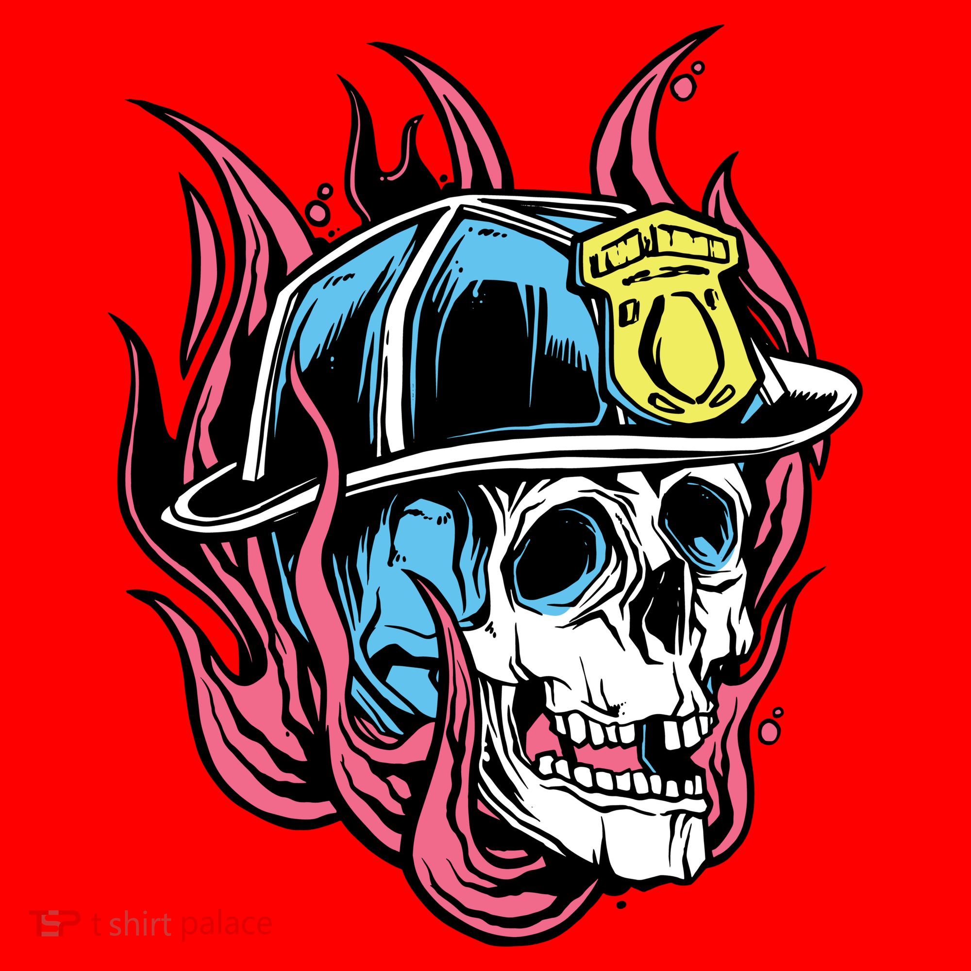 Fireman Skull Flame Santa Hat