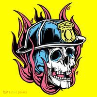 Fireman Skull Flame Long Sleeve Shirt thumb 2