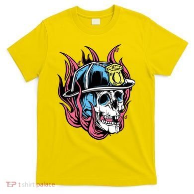 Fireman Skull Flame T-Shirt
