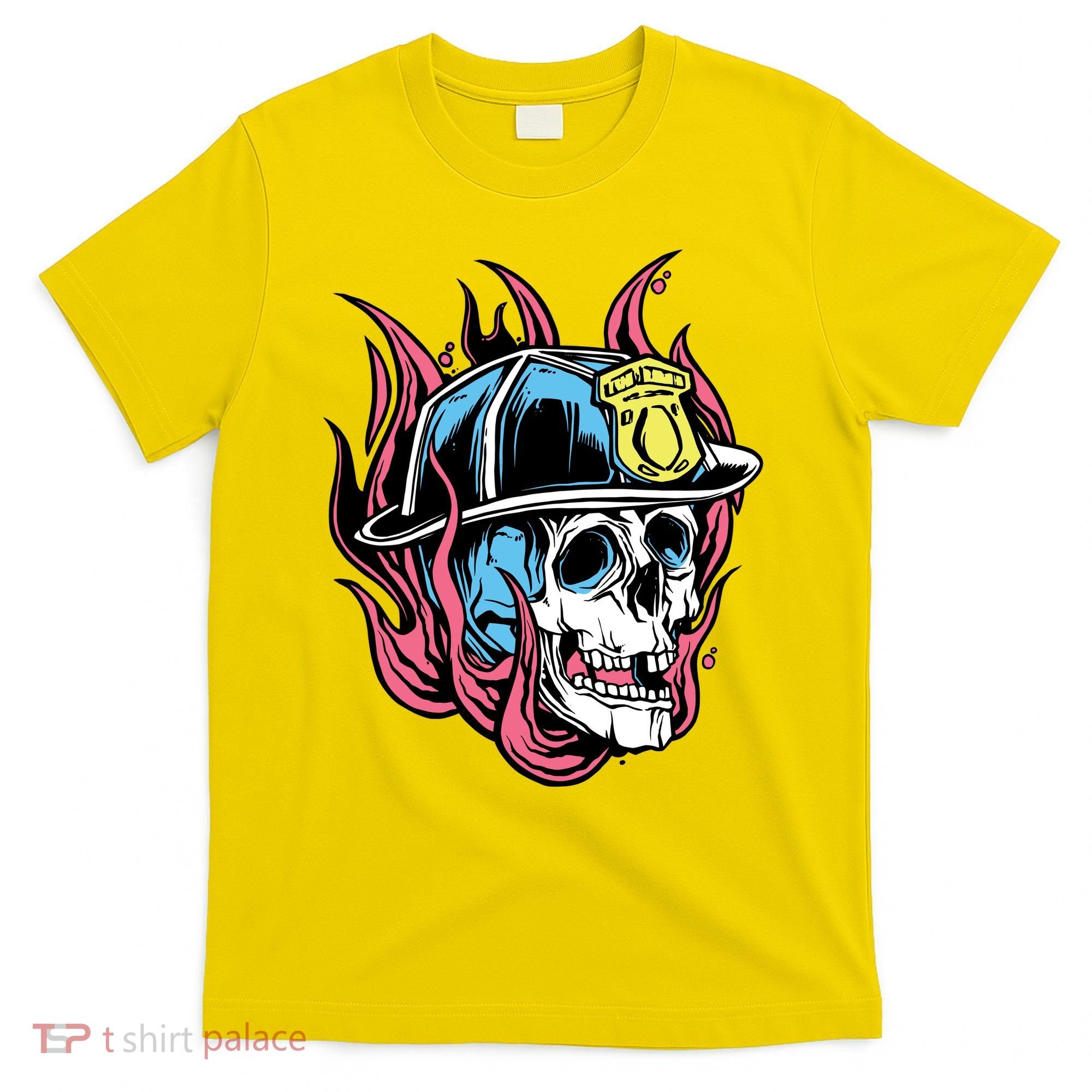 Fireman Skull Flame T-Shirt