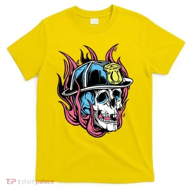 Fireman Skull Flame T-Shirt