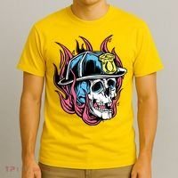 Fireman Skull Flame T-Shirt thumb 3