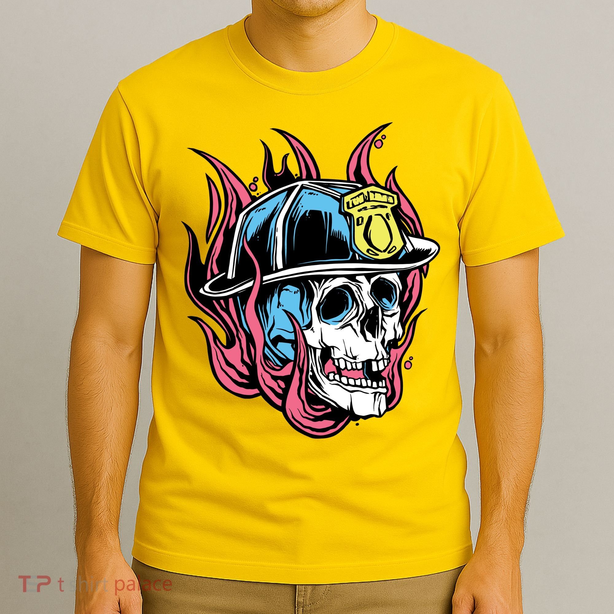 Fireman Skull Flame T-Shirt