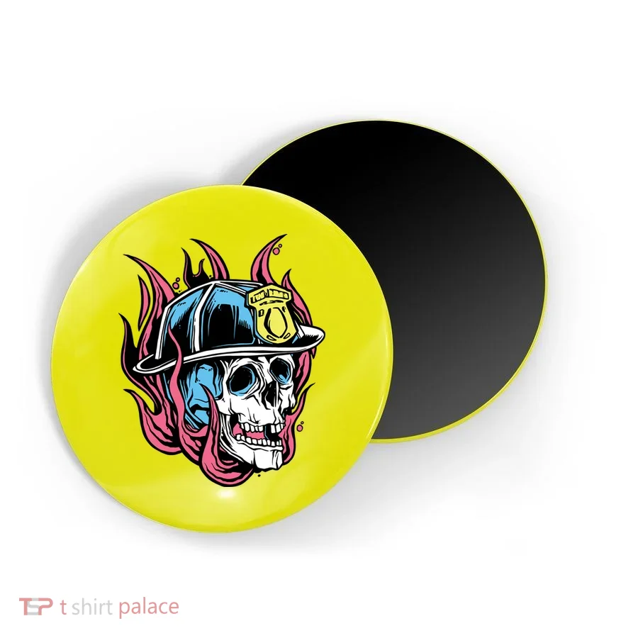 Fireman Skull Flame Magnet