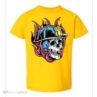 Fireman Skull Flame Toddler T-Shirt thumb 0