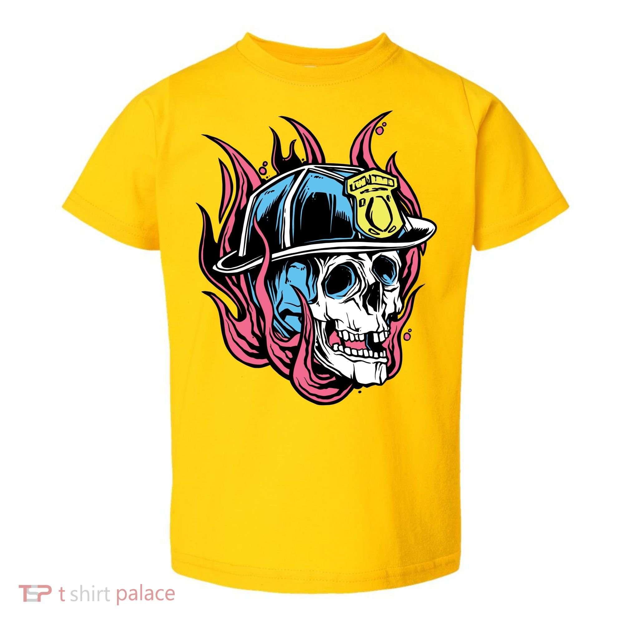 Fireman Skull Flame Toddler T-Shirt