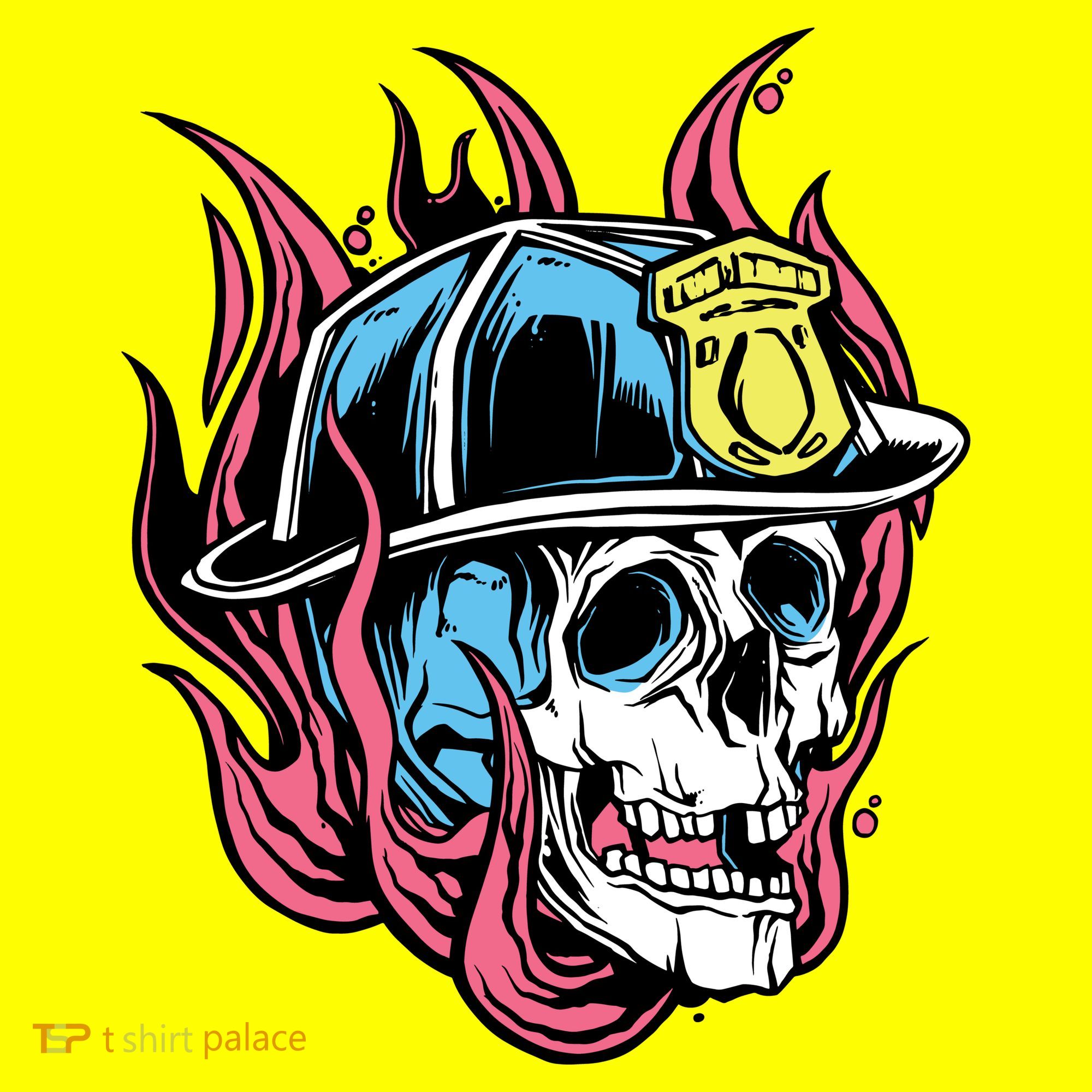 Fireman Skull Flame Toddler T-Shirt