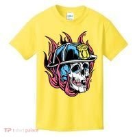 Fireman Skull Flame Kids T-Shirt thumb 0