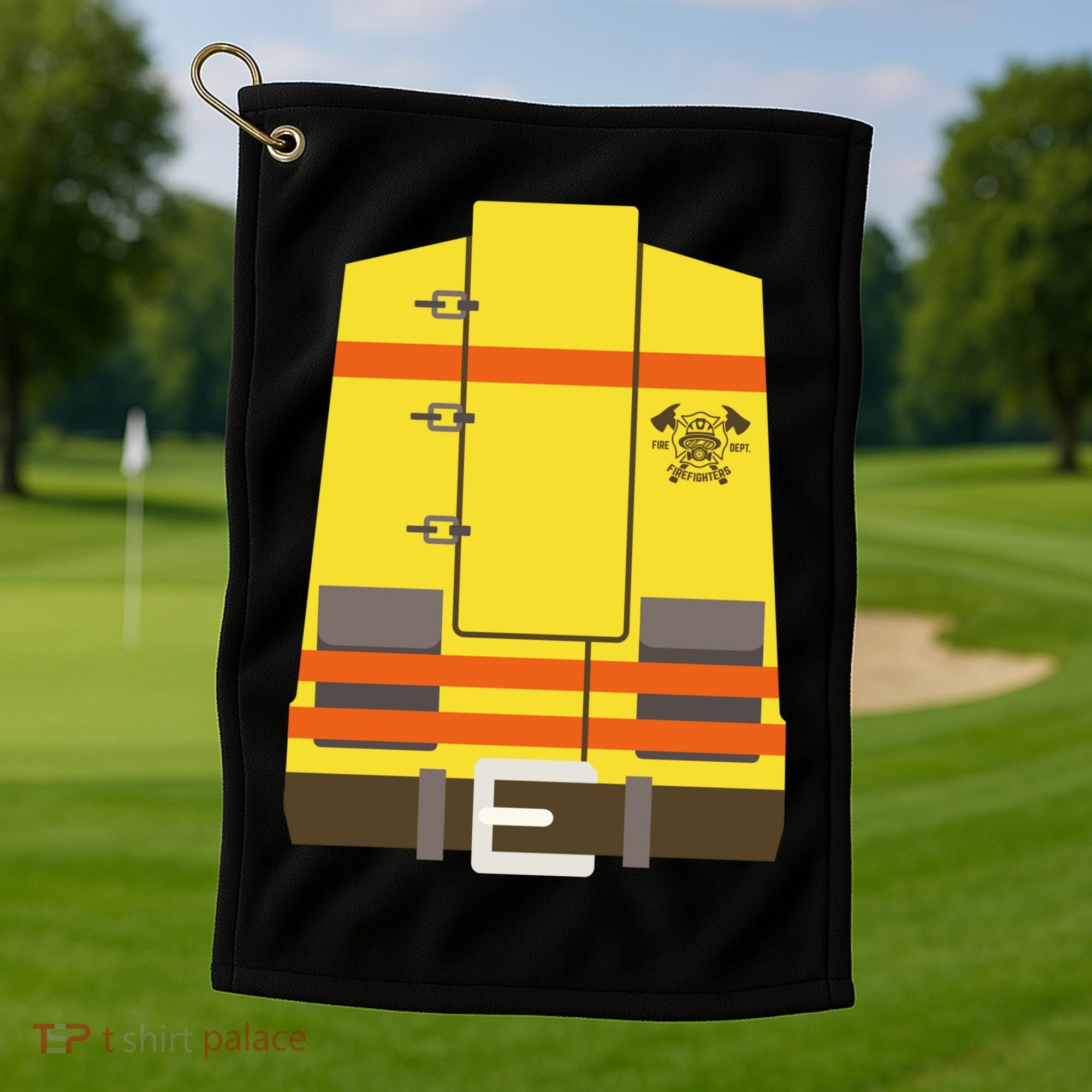 Fireman Uniform Costume Golf Towel
