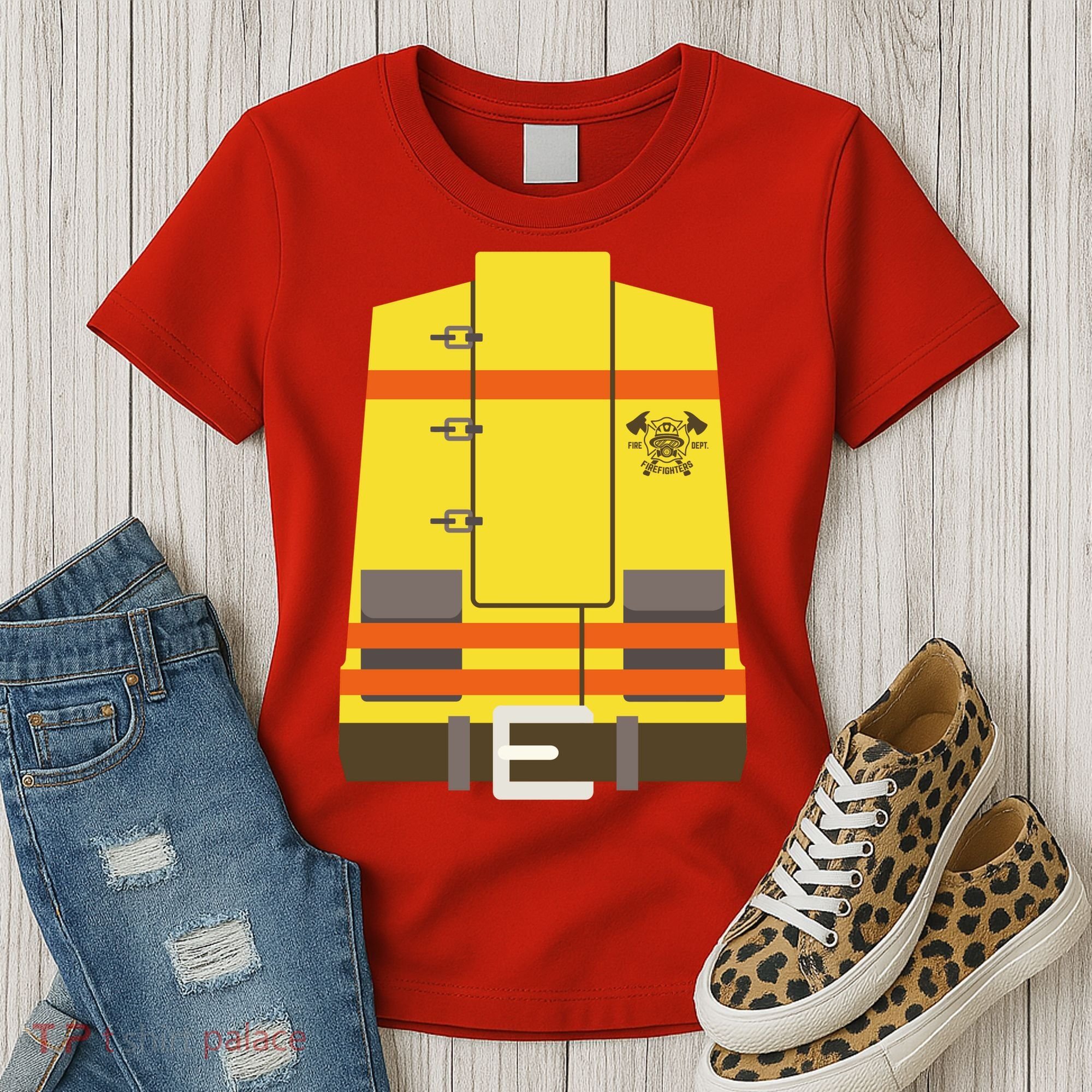 Fireman Uniform Costume Women's T-Shirt