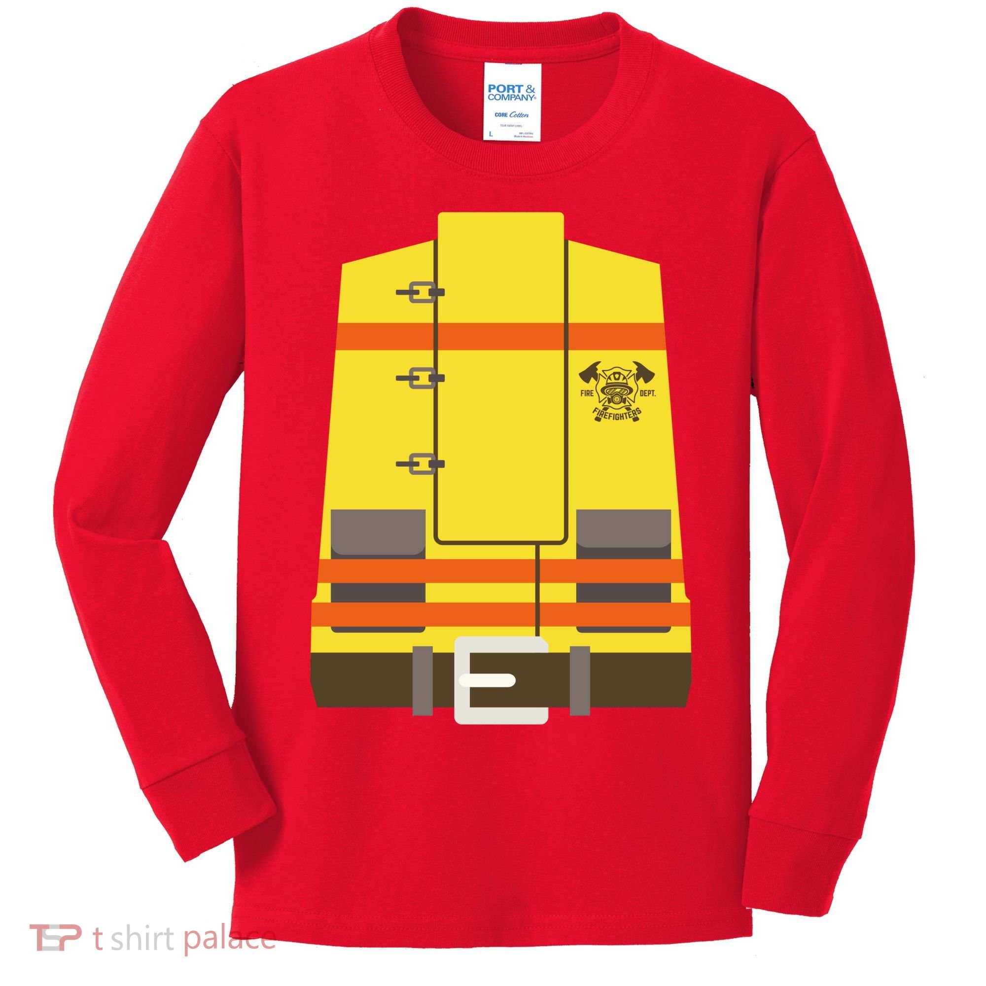 Fireman Uniform Costume Kids Long Sleeve Shirt