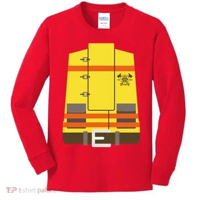 Fireman Uniform Costume Kids Long Sleeve Shirt
