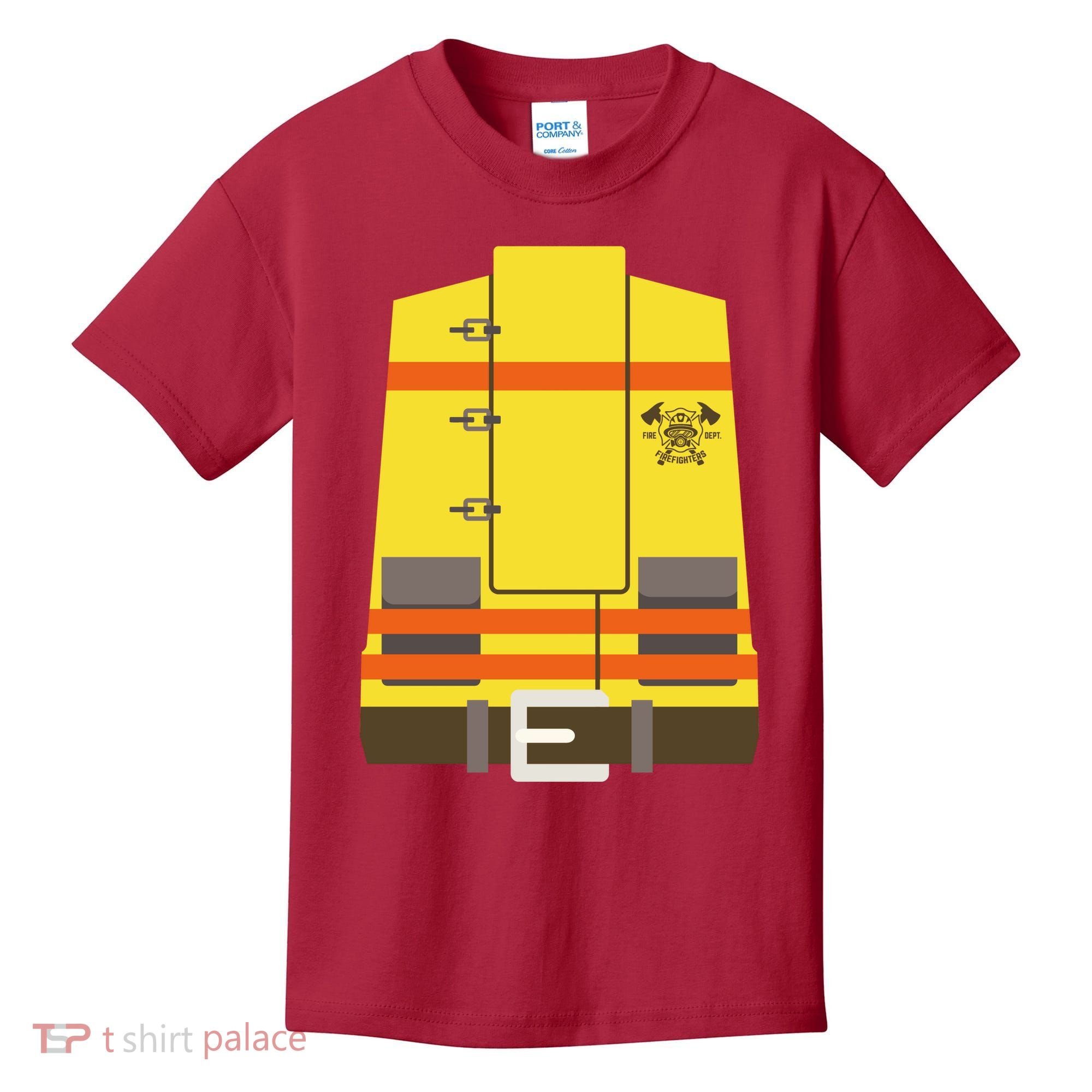Fireman Uniform Costume Kids T-Shirt