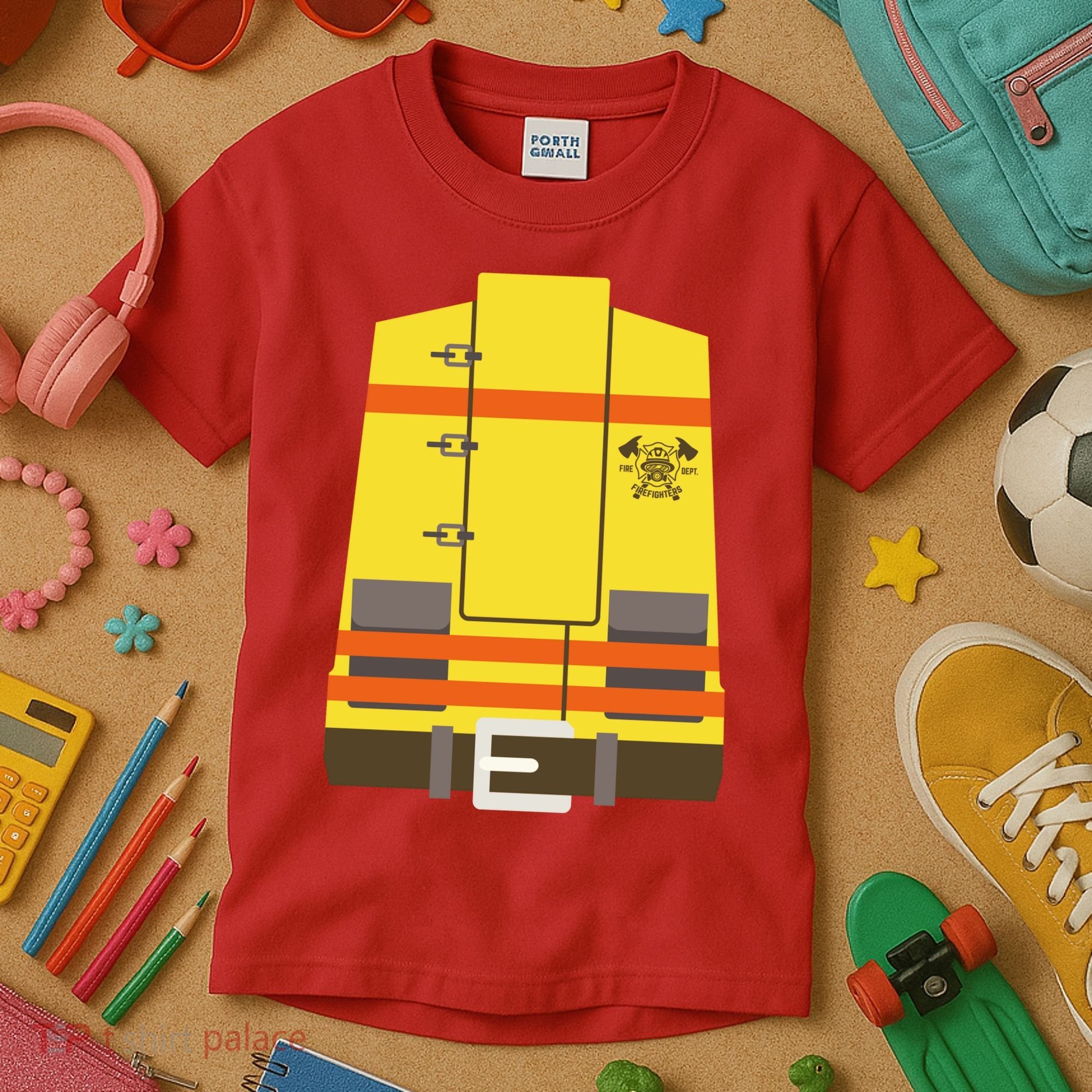 Fireman Uniform Costume Kids T-Shirt