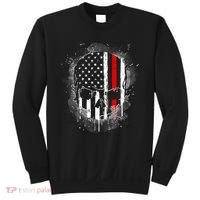 Firemen Red Line Flag Skull Sweatshirt thumb 0