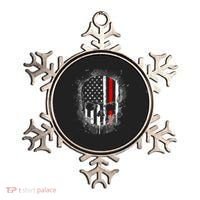 Firemen Red Line Flag Skull Ornament thumb 0