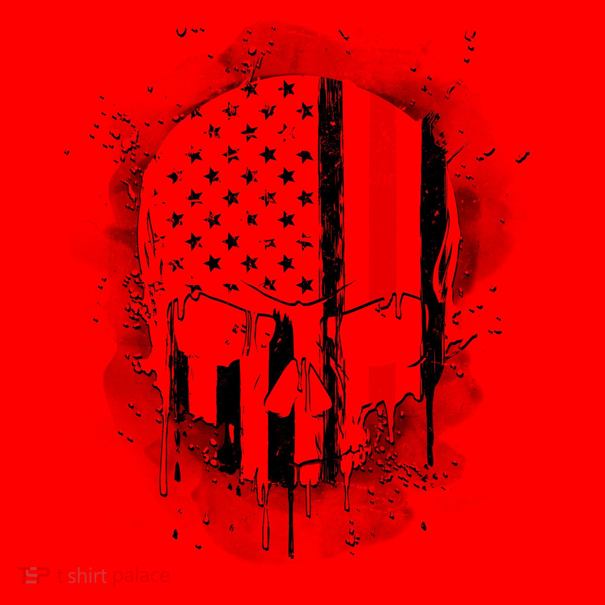Firemen Red Line Flag Skull Santa Hat