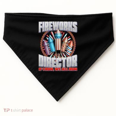 Fireworks Director If I Run, We All Run USA-Made Doggie Bandana