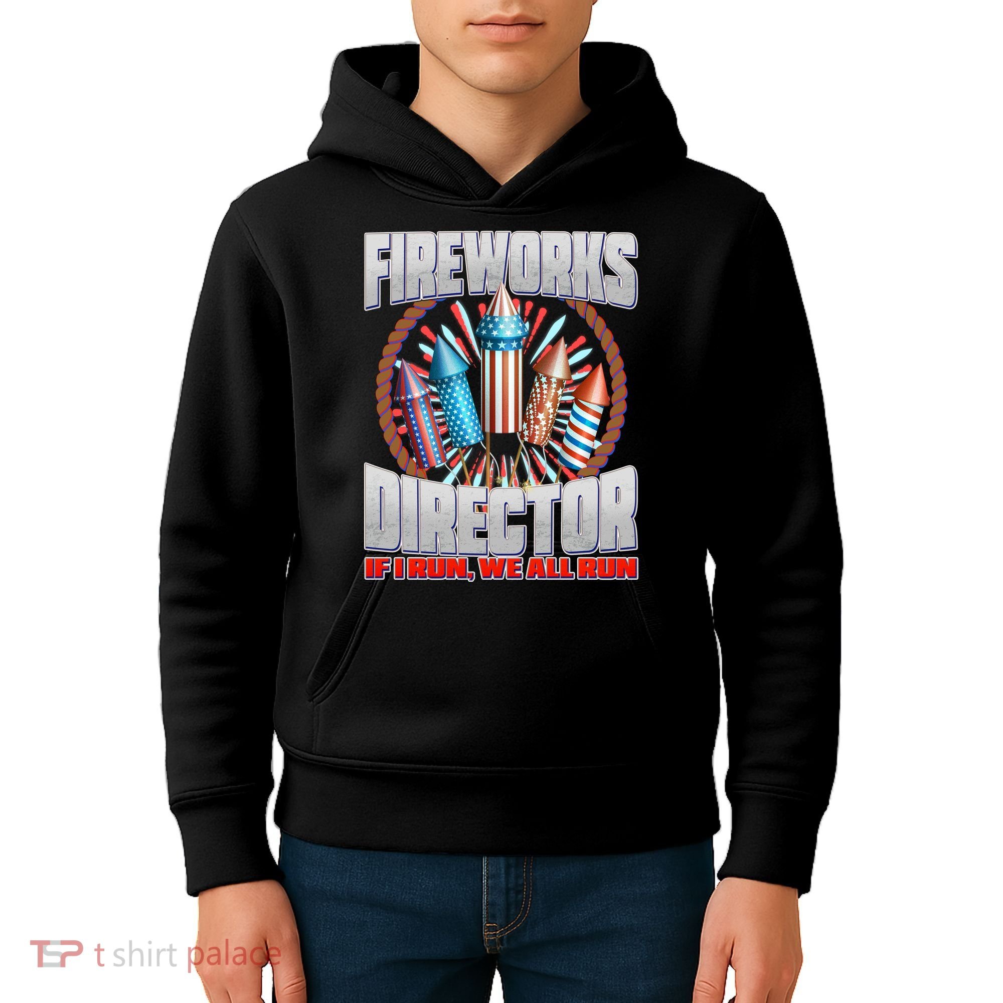 Fireworks Director If I Run, We All Run Kids Hoodie