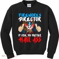 Fireworks Director If I Run You Better Haul Ass Kids Sweatshirt thumb 0