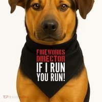 Fireworks Director If I Run You Run USA-Made Doggie Bandana thumb 1