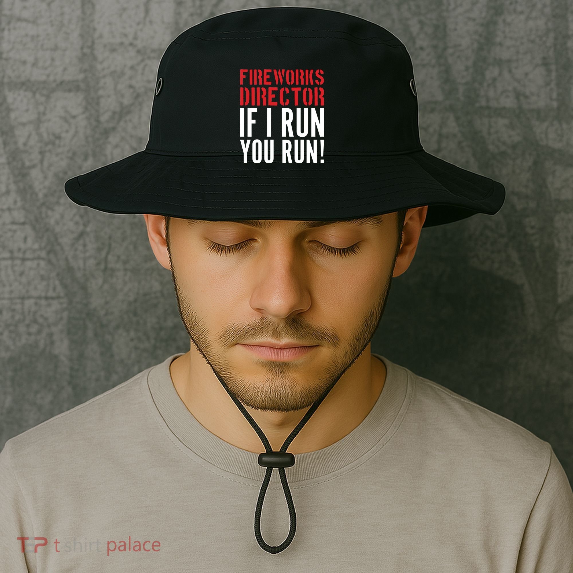 Fireworks Director If I Run You Run Bucket Hat