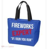 Fireworks Expert If I Run You Run Funny 4th of July Tote Bag thumb 3